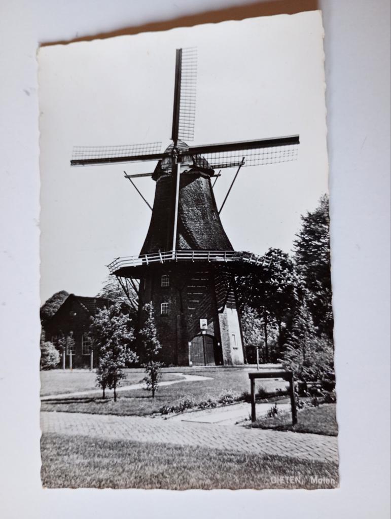 Gieten Molen 1968, Ophalen of Verzenden, 1960 tot 1980, Gelopen, Drenthe