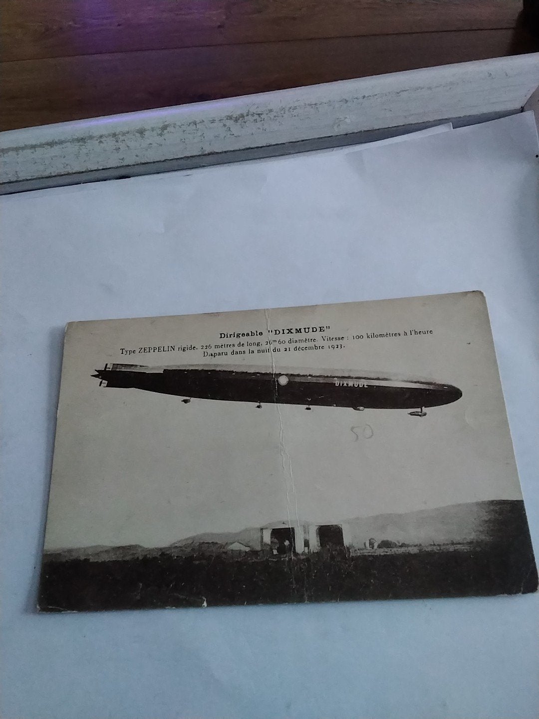 Oude Ansichtkaart Dirigeable "Dixmude" Zeppelin, Ophalen of Verzenden