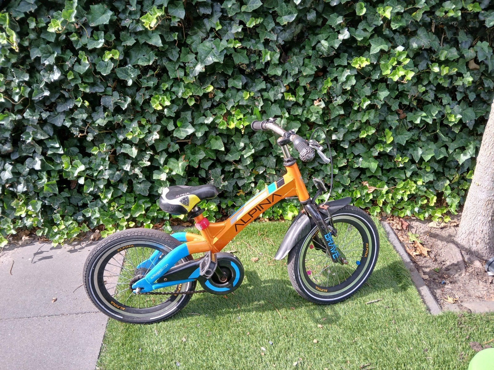 Alpina kinderfiets 16 inch - Oranje/Blauw, Ophalen, Gebruikt, 16 tot 20 inch, Alpina