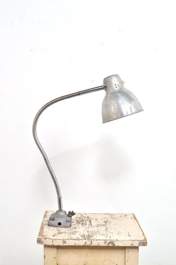 Industriële lamp tafellamp werkplaatslamp flexlamp jaren 50, Ophalen of Verzenden, Gebruikt