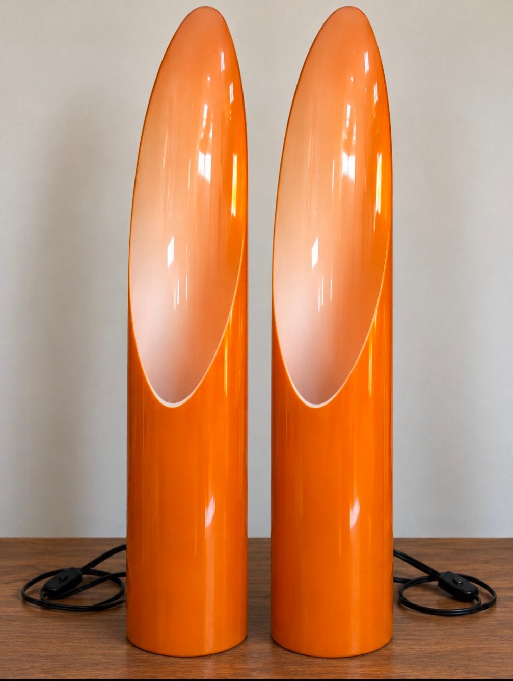 2 jaren 70 lipstick lampen - zeldzaam - Rodolfo Bonetto, Ophalen of Verzenden