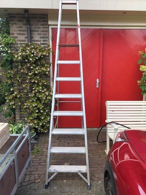 Altrex double decker trap 8 treden, Ophalen, Gebruikt, Trap, Opvouwbaar of Inschuifbaar
