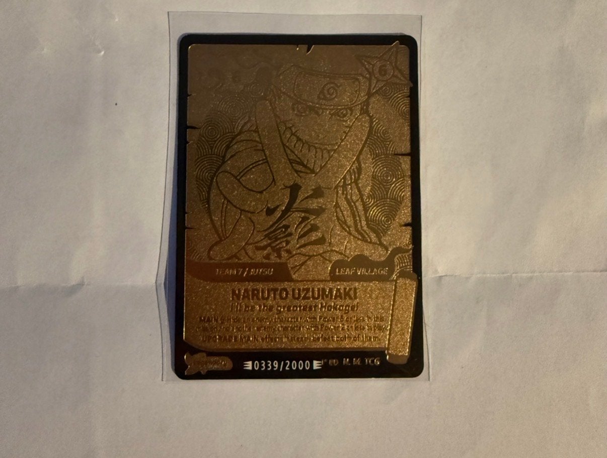 Mythos Naruto Gold Card 339/2000 - Naruto Uzumaki, Ophalen of Verzenden, Zo goed als nieuw, Losse kaart, Foil
