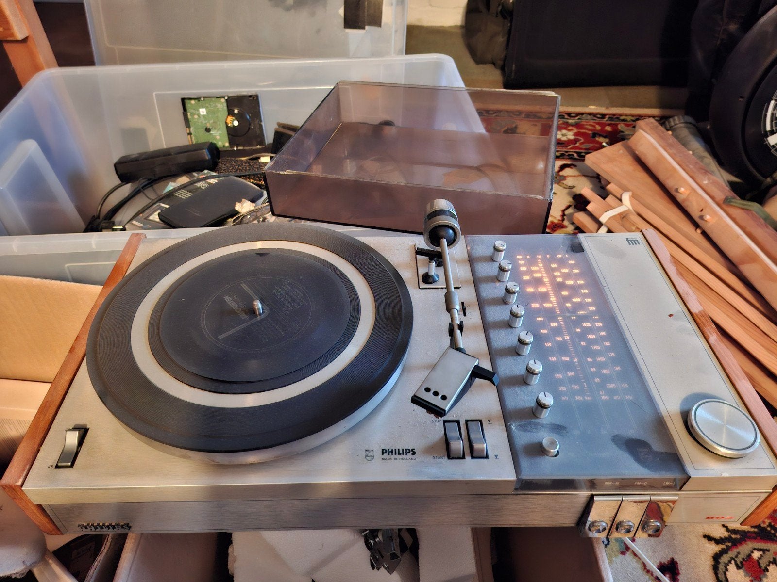 Philips 892 Platenspeler met Radio - Vintage Audio, Ophalen, Gebruikt, Platenspeler, Philips