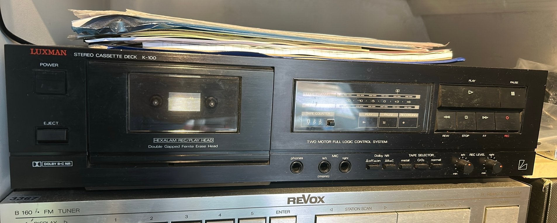 + Luxman K-100 cassettedeck, Ophalen, Versterker