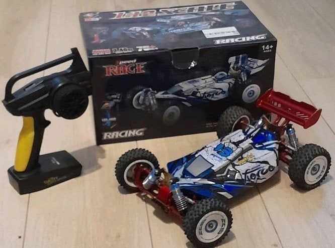 WlToys 124017 110km/h 1:12 brushless race buggy 3s full alu, Elektro, Ophalen of Verzenden, Zo goed als nieuw, Auto onroad