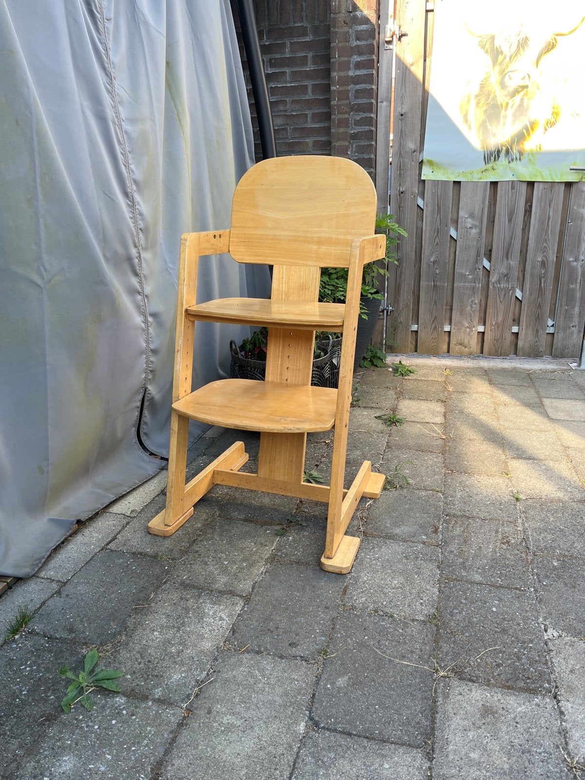 Houten meegroeistoel voor kinderen, Kinderen en Baby's, Kinderstoelen, Ophalen, Gebruikt, Meegroeistoel