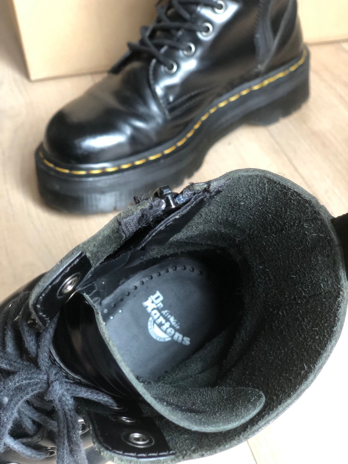 Dr. Martens Jadon Zwarte Leren Boots Maat 41, Ophalen of Verzenden, Zo goed als nieuw, Zwart, Lage of Enkellaarzen