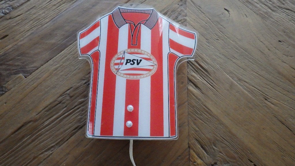 glazen PSV wandlamp, Ophalen of Verzenden, Gebruikt, Wandlamp