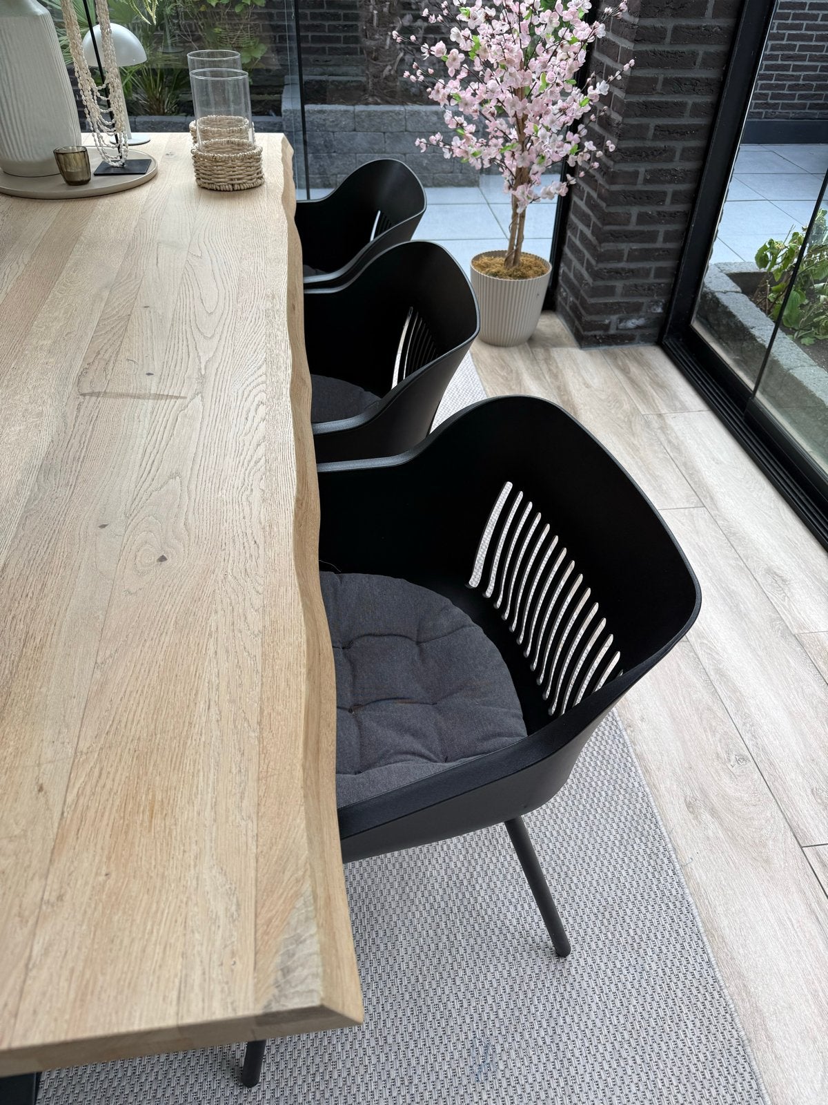 6 Hartman Tuinstoelen Zwart, Ophalen, Kunststof, Zwart, Zo goed als nieuw