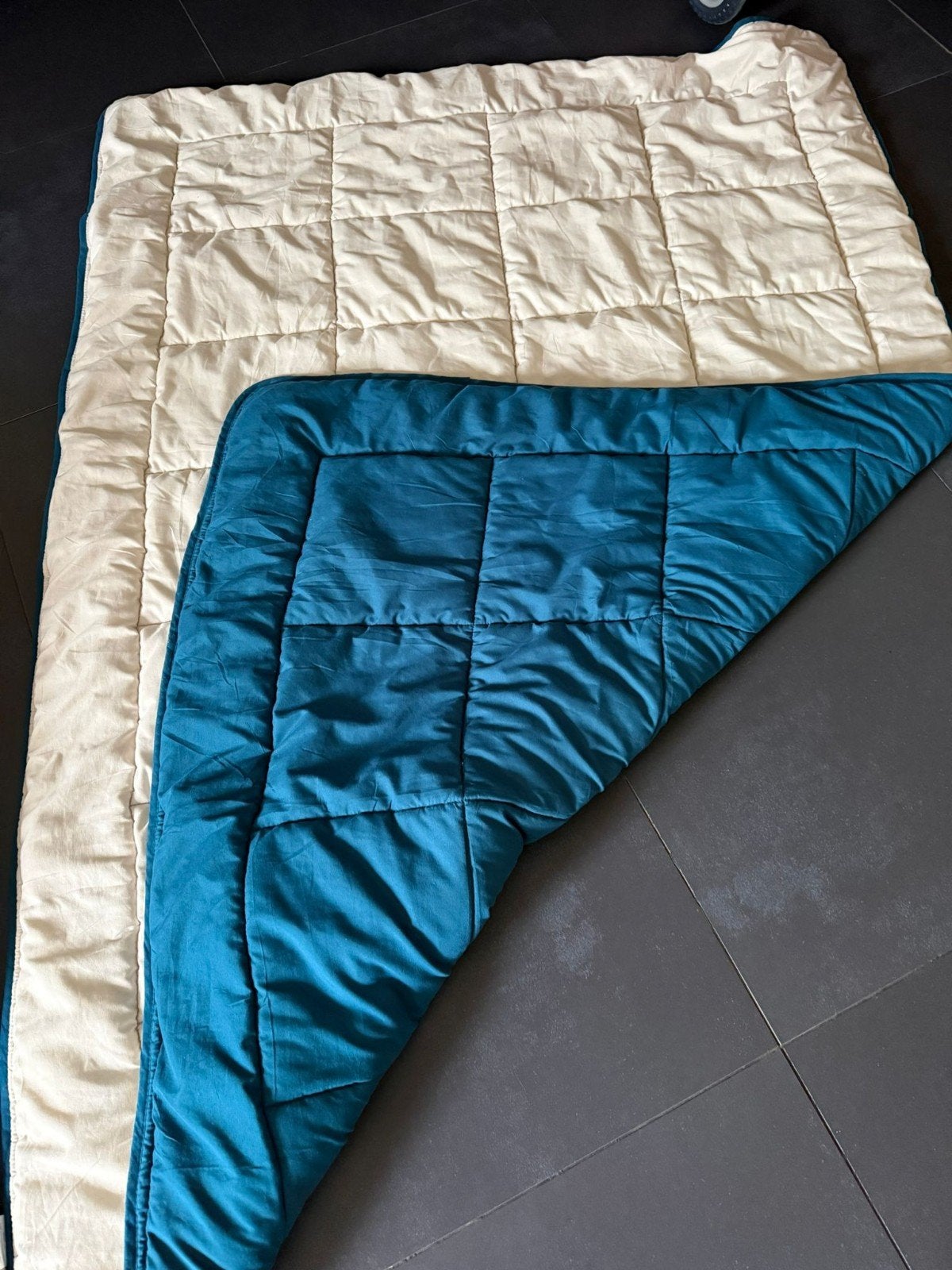 1-persoons Zelesta Crème/Blauw Dekbed, Kinderen en Baby's, Kinderkamer | Beddengoed, Ophalen of Verzenden, Gebruikt, Beige, Deken of Dekbed