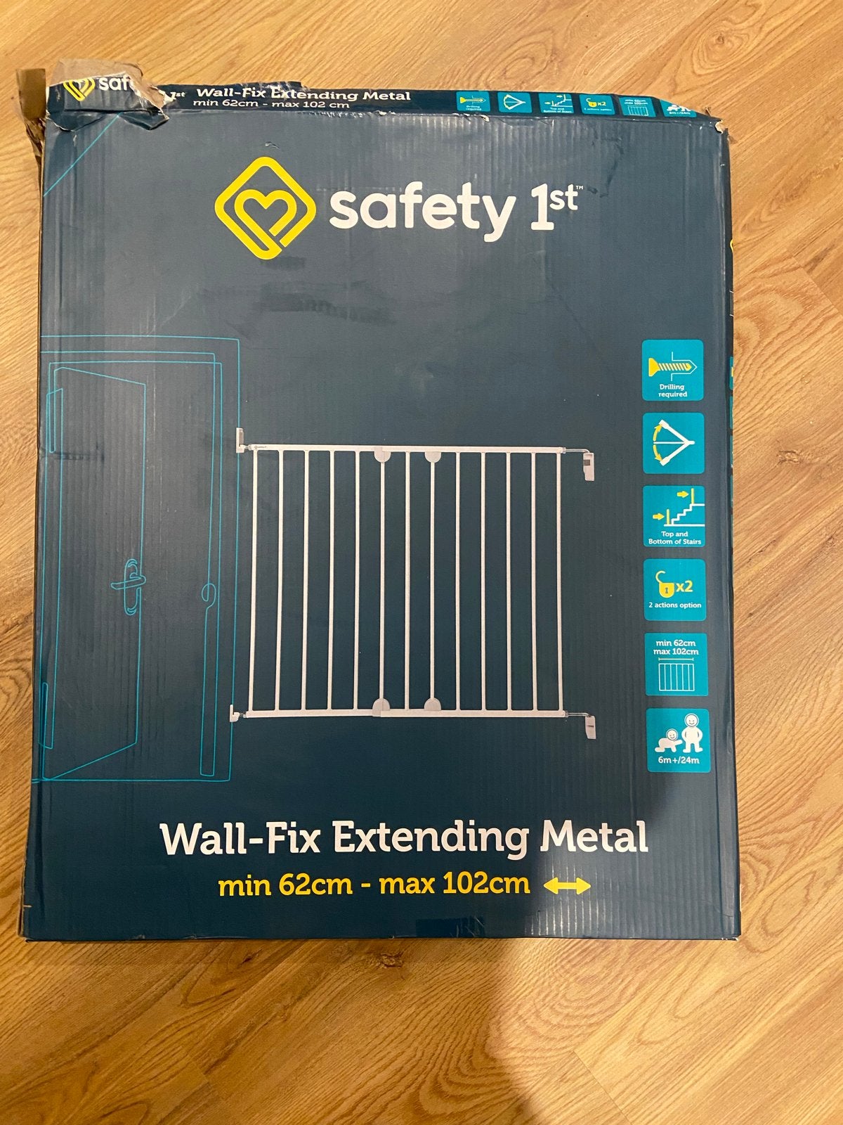 Safety 1st Wall-Fix Extending Metal Traphekje, Ophalen, Nieuw, Metaal of IJzer, Schroefhekje