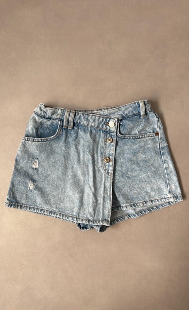 Trendy denim skort met knoopsluiting - Maat 152, Ophalen of Verzenden, Zo goed als nieuw