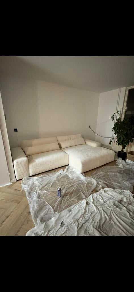 Comfortabele Hoekbank - Crème Kleur Richmond teddy, 250 tot 300 cm, 100 tot 125 cm, Hoekbank, Ophalen of Verzenden