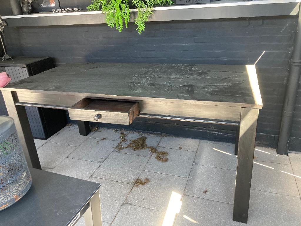 Eettafel teakhout, Ophalen, Gebruikt, Teakhout, 50 tot 100 cm