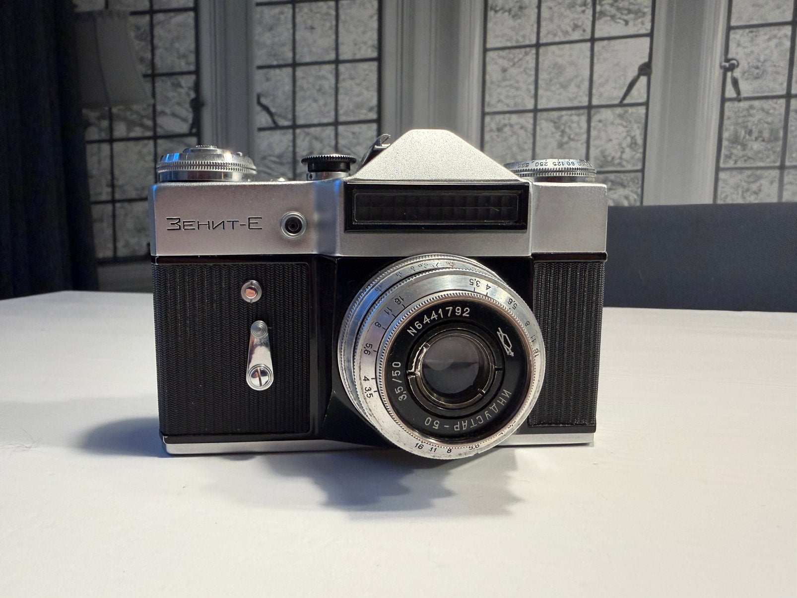 Zenit-E met Industar 50mm lens, Ophalen of Verzenden, Gebruikt, Spiegelreflex, Overige Merken