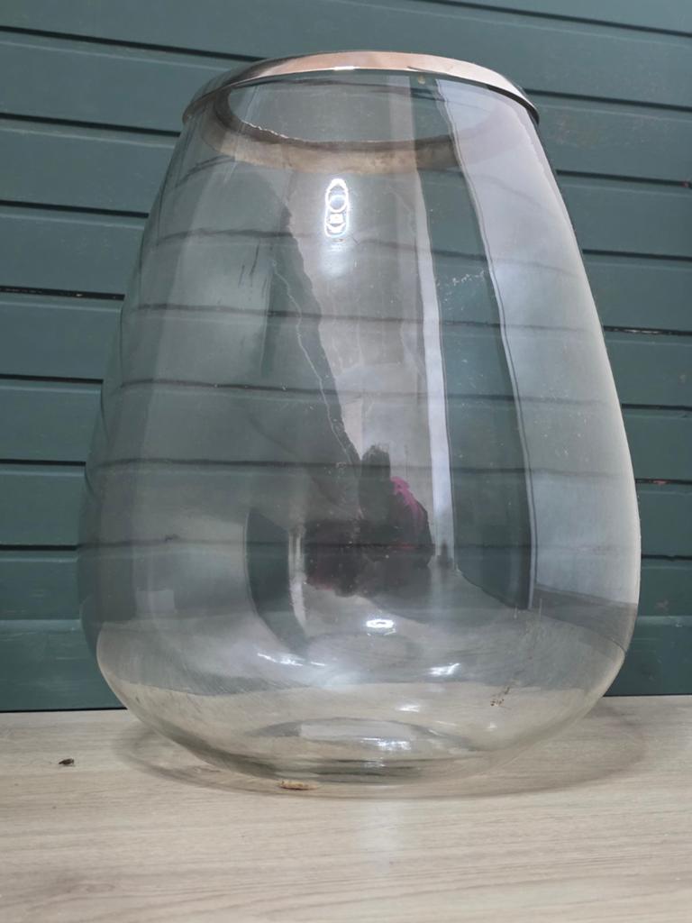 Grote Riviera Maison Vaas - Glas met Zilveren Rand, Ophalen of Verzenden