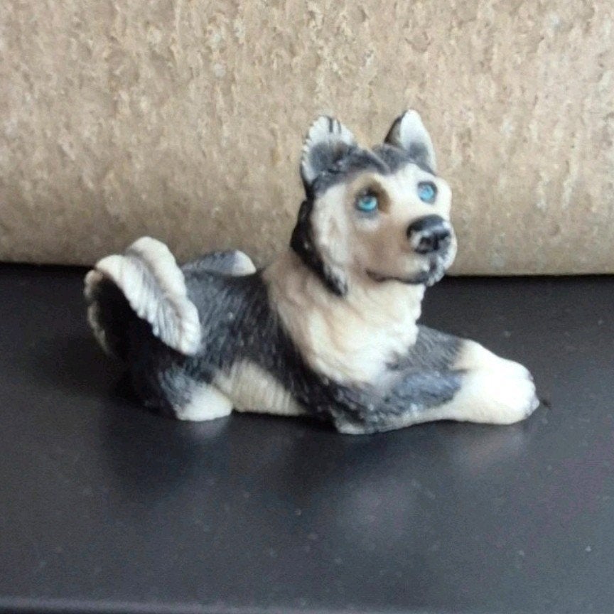 Vintage Made in Italy beeldje van een husky, Verzamelen, Ophalen of Verzenden, Gebruikt, Dier