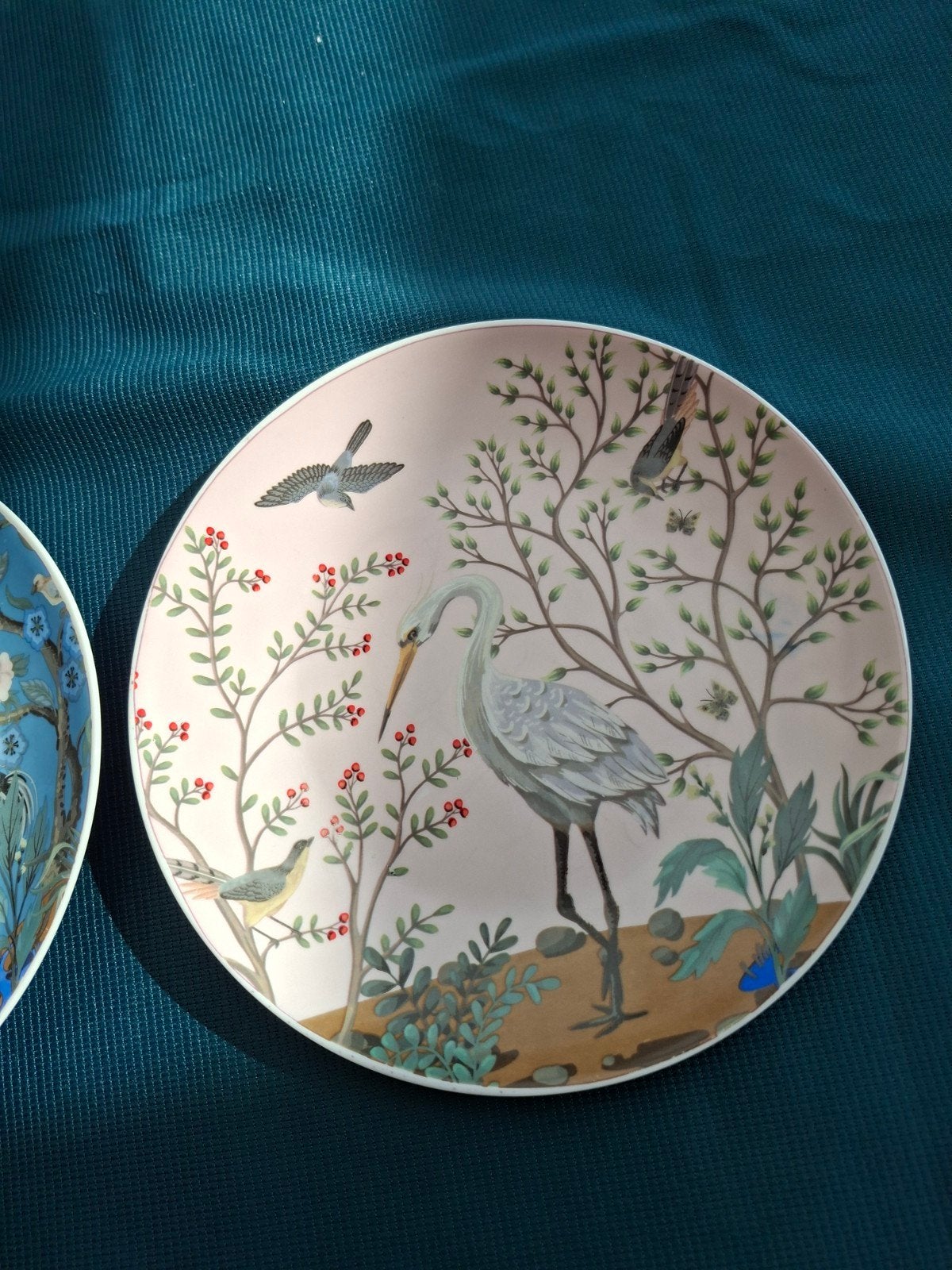 Set van 2 decoratieve borden met vogelmotieven - Siaki, Overige merken, Keramiek, Ophalen of Verzenden, Zo goed als nieuw