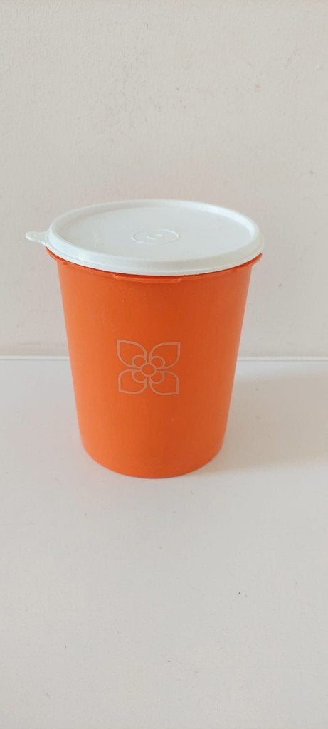 Vintage Tupperware Voorraadbus bus Oranje deksel (17,5 cm), Eu, Eu, Overige typen, Oranje