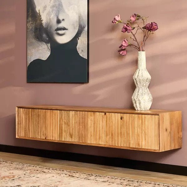Madison Starfurn zwevend tv-meubel 160 cm mangohout, Ophalen, 150 tot 200 cm, Zo goed als nieuw, Minder dan 100 cm