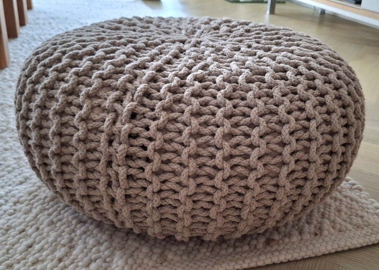 Poef, Ophalen, Rond, 50 tot 75 cm, 50 tot 75 cm