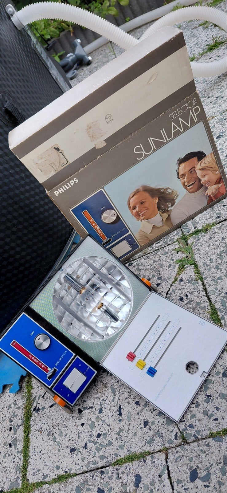 Vintage Philips Gezichtsbruiner / Sunlamp - Retro Design, Ophalen of Verzenden, Gebruikt, Gezichtsbruiner, Minder dan 10 lampen