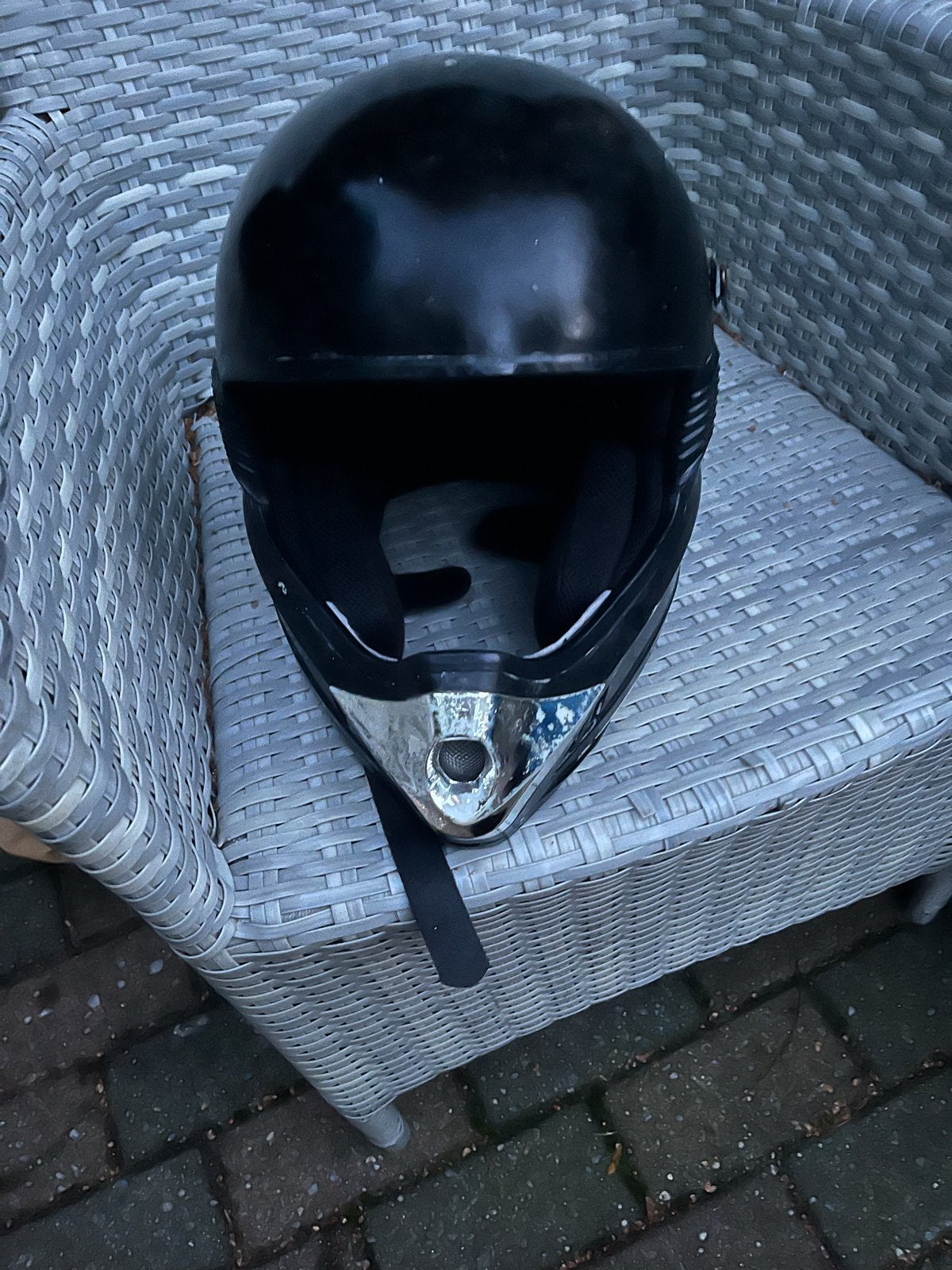 GT Racing Motorhelm Zwart - Gebruikt, Fietsen en Brommers, Ophalen of Verzenden, Gebruikt, Medium