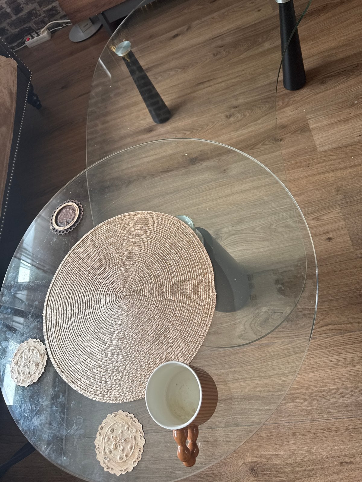 Glazen salontafel set - Modern design, Ophalen, Gebruikt, 100 tot 150 cm, Glas