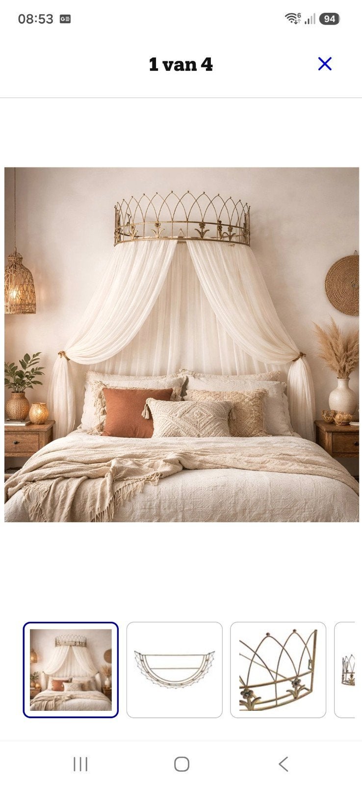 Sierframe hemelbed decoratie, Huis en Inrichting, Slaapkamer | Bedden, Ophalen, Gebruikt, Romantisch, Klassiek, Overige kleuren
