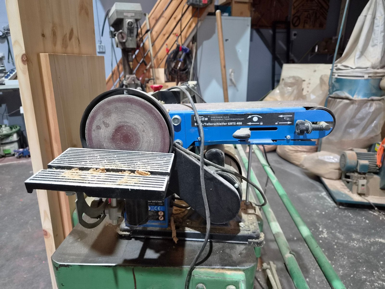 Güde Band- en Tellerschuurmachine GBTS 400, Ophalen of Verzenden, Gebruikt, Minder dan 600 watt, Bandschuurmachine