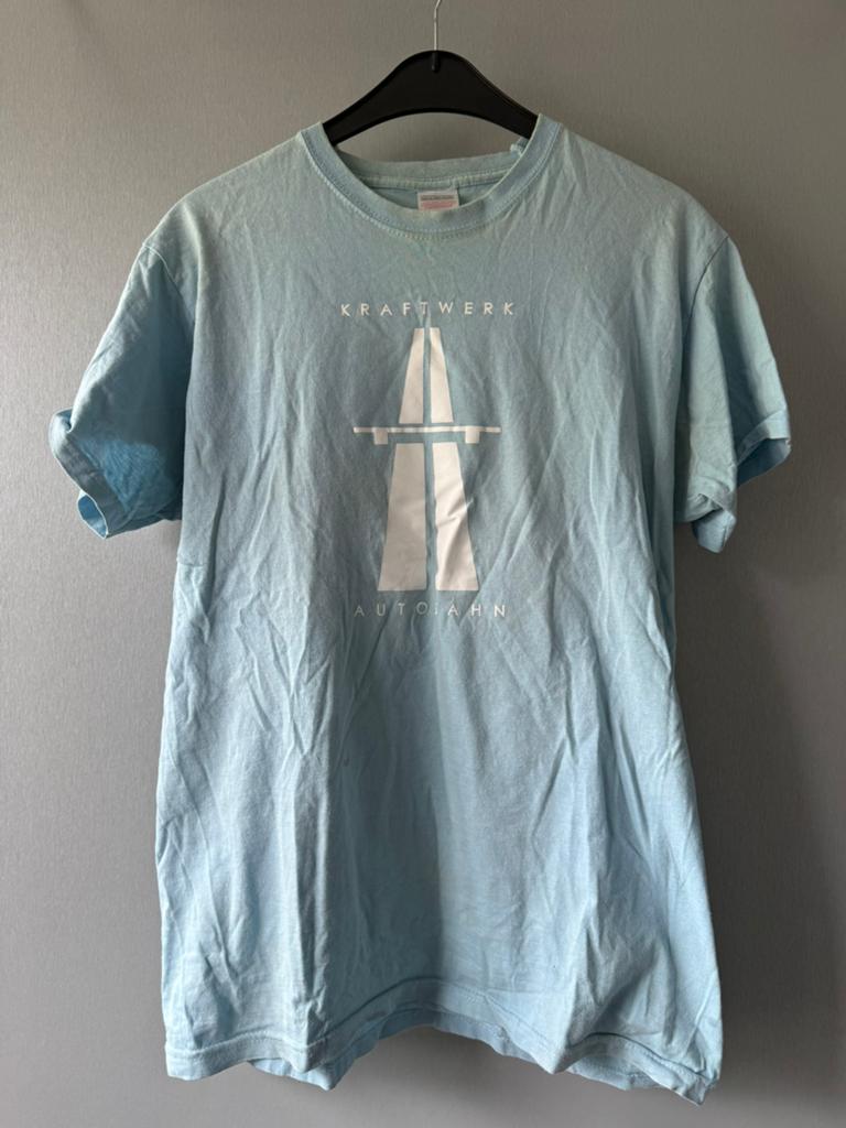 Heren T-shirt Kraftwerk Autobahn Maat M, Ophalen of Verzenden, Gedragen, Maat 48/50 (M), Blauw