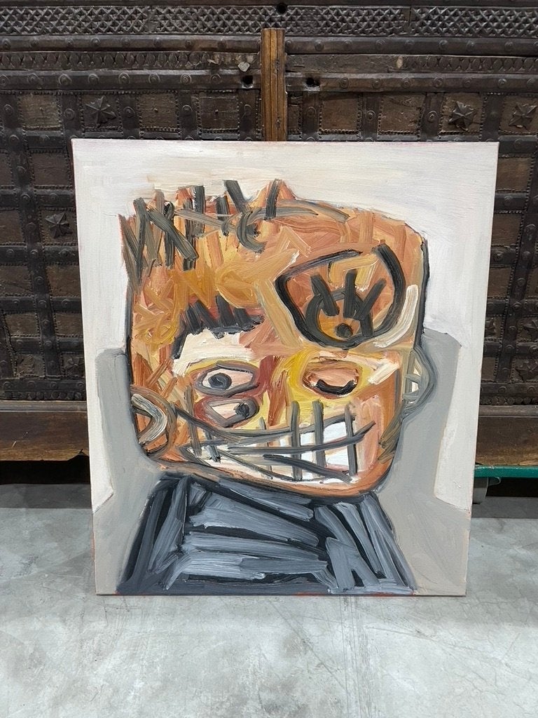 Jean Pierre Voogt - 2 hoofden - schilderijen, Antiek en Kunst, Kunst | Schilderijen | Modern, Ophalen of Verzenden