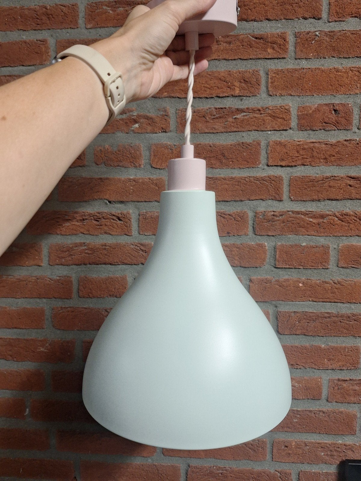 Hanglamp plafondlamp groen/blauw met roze, Ophalen