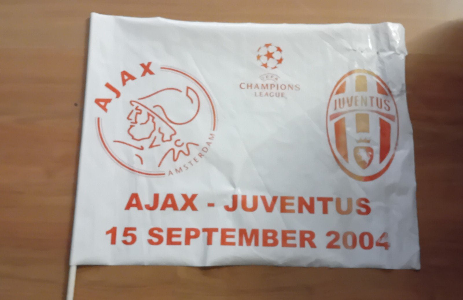 Ajax - Juventus Vaantje Champions League 2004, Ophalen of Verzenden