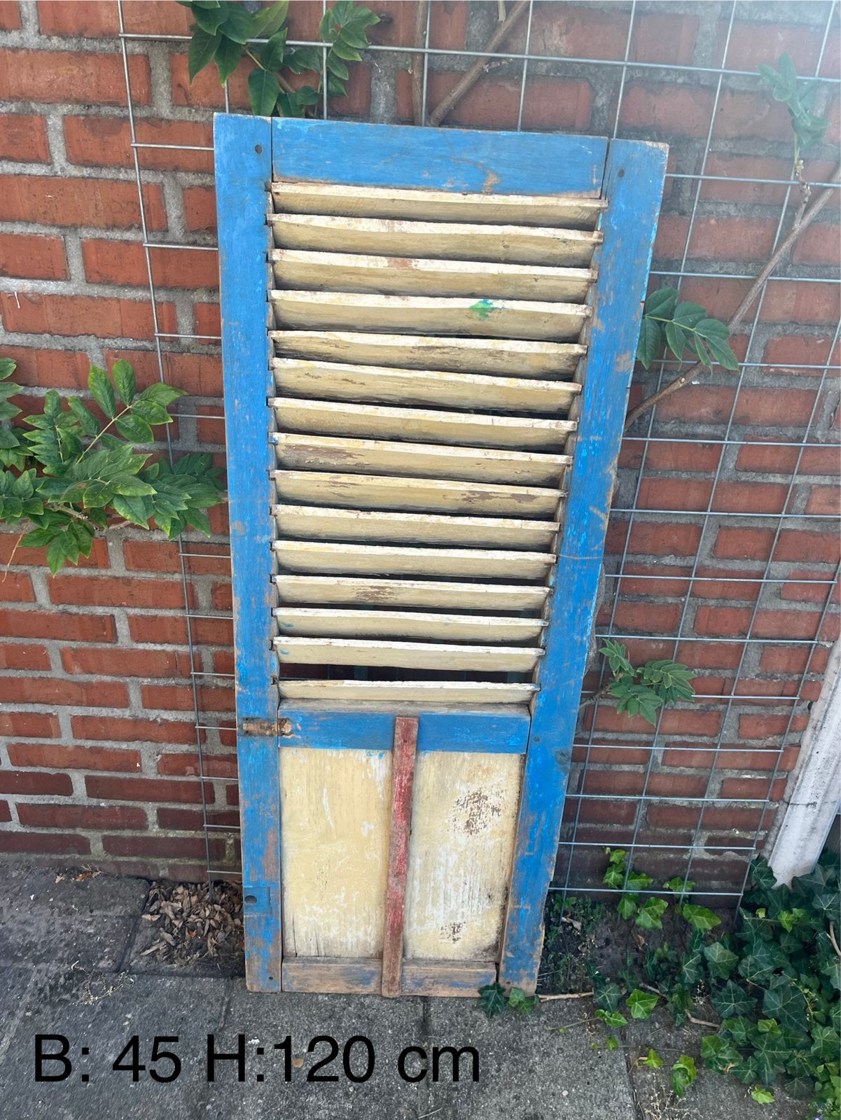 Oud luik - Decoratief houten luik B:45 H:120 cm, Ophalen