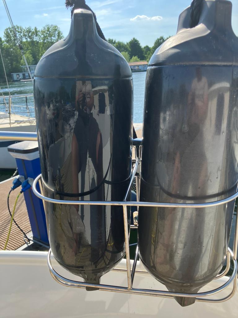 ALLPA RVS FENDERHOUDER RECHT VOOR 2 FENDERS, Watersport en Boten, Accessoires en Onderhoud, Ophalen, Zo goed als nieuw, Overige typen