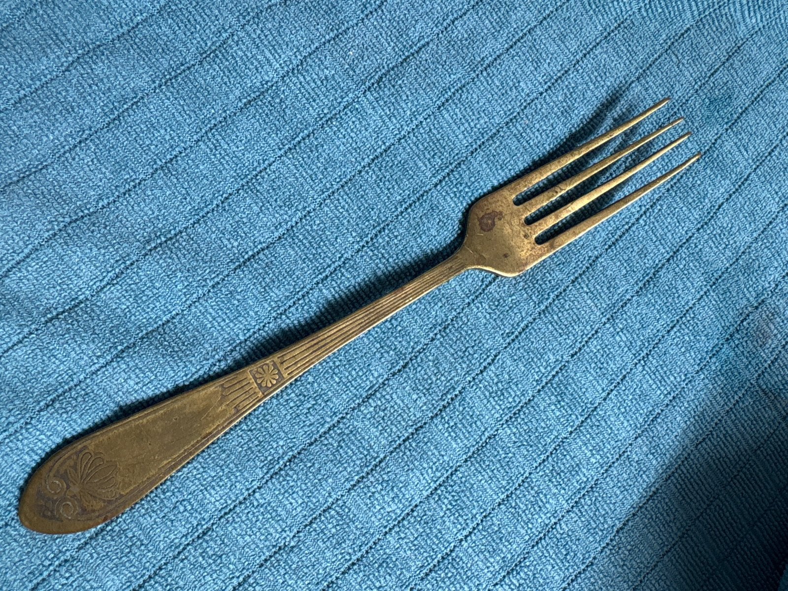 Antieke vork met gravure - Uniek verzamelstuk, Ophalen of Verzenden