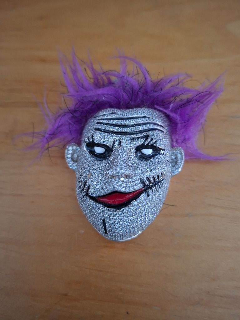 Joker iced out pendant, Overige voorstellingen, Nieuw, Ophalen of Verzenden, Zilver