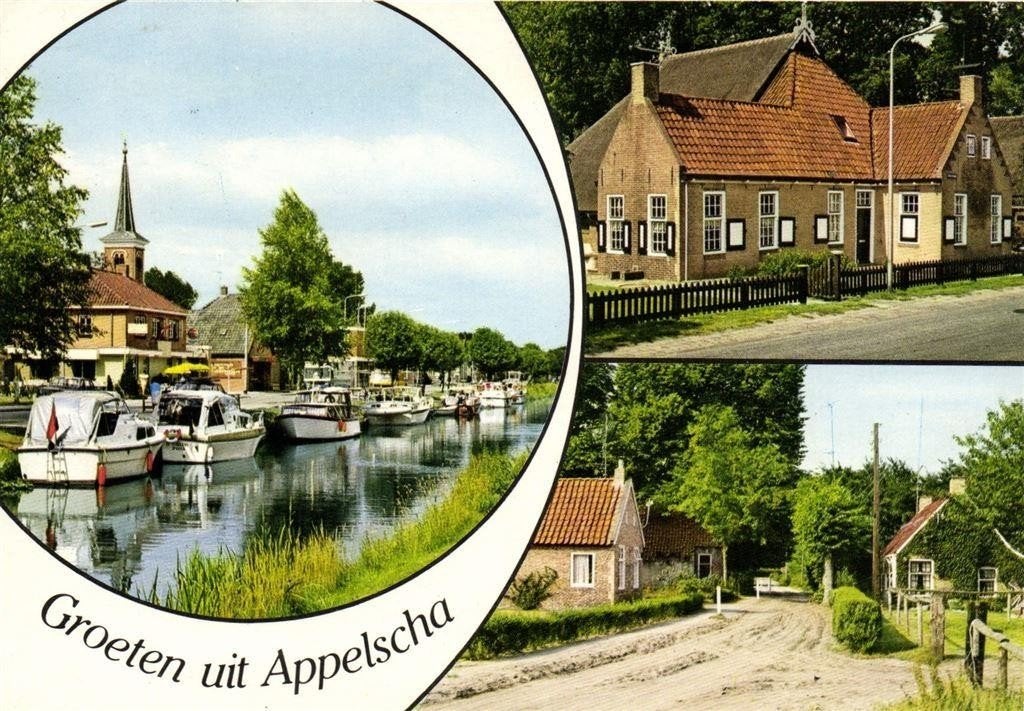 Groeten uit Appelscha - 3 afb o.a. boten kerk - 1991 gelopen, Ophalen of Verzenden, 1980 tot heden, Gelopen, Noord-Brabant