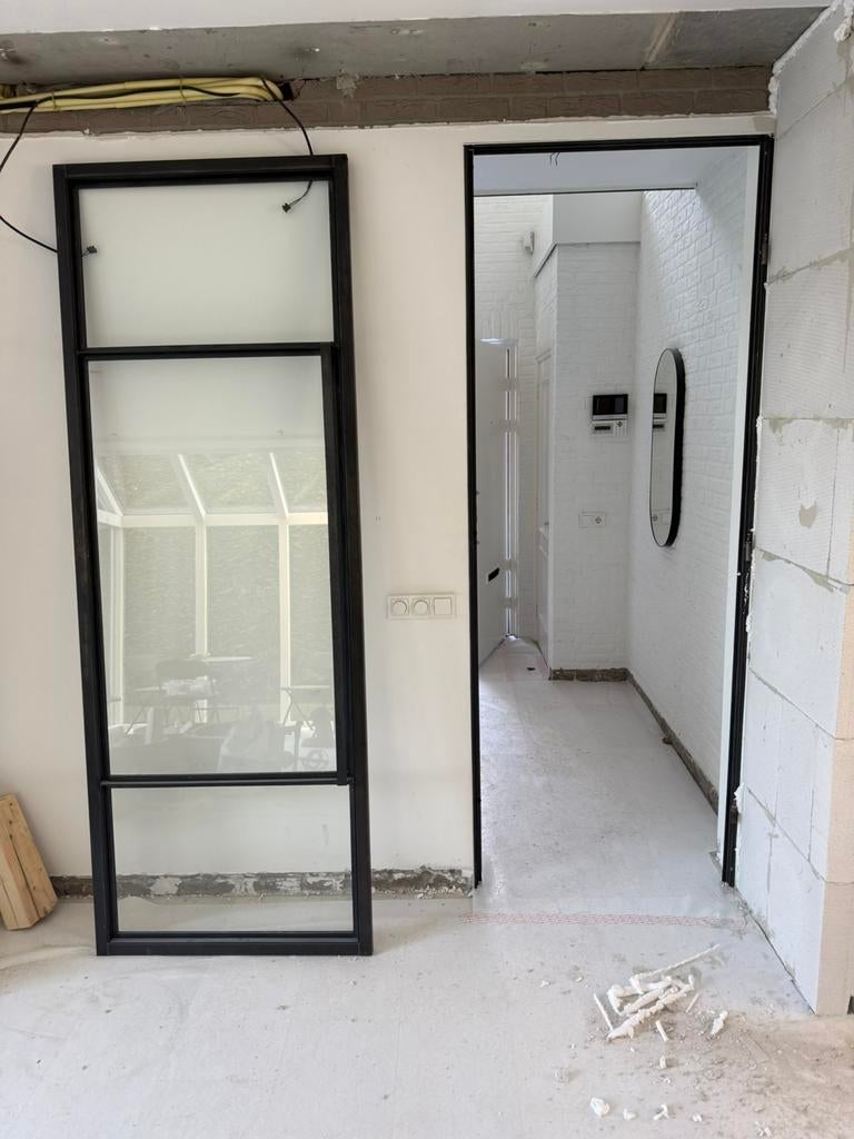 Stalen deur met frame, Minder dan 80 cm, 215 cm of meer, Binnendeur, Ophalen of Verzenden