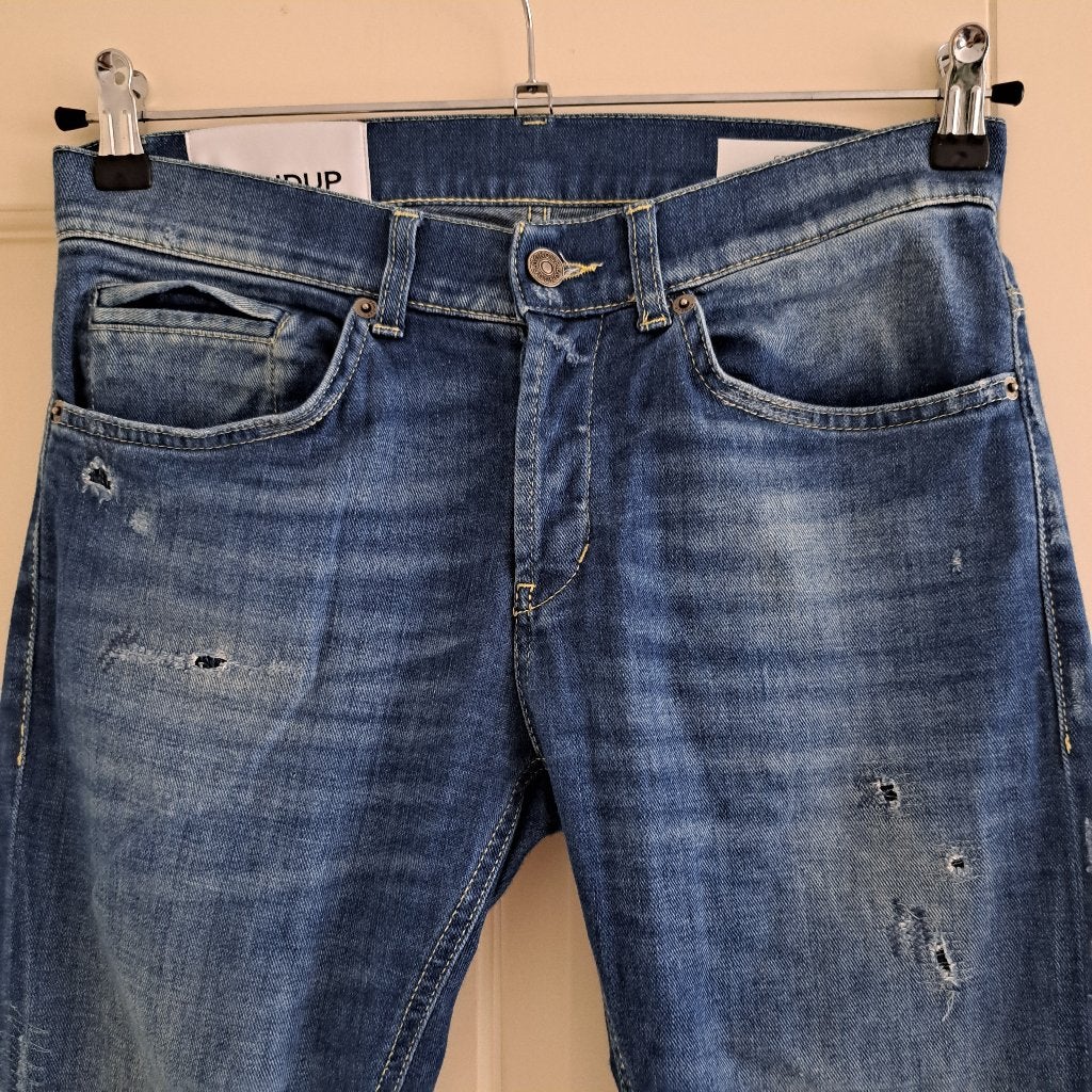 Dondup jeans donker blauwe model George Skinny fit 30 46059, Blauw, ., Dondup, W32 (confectie 46) of kleiner