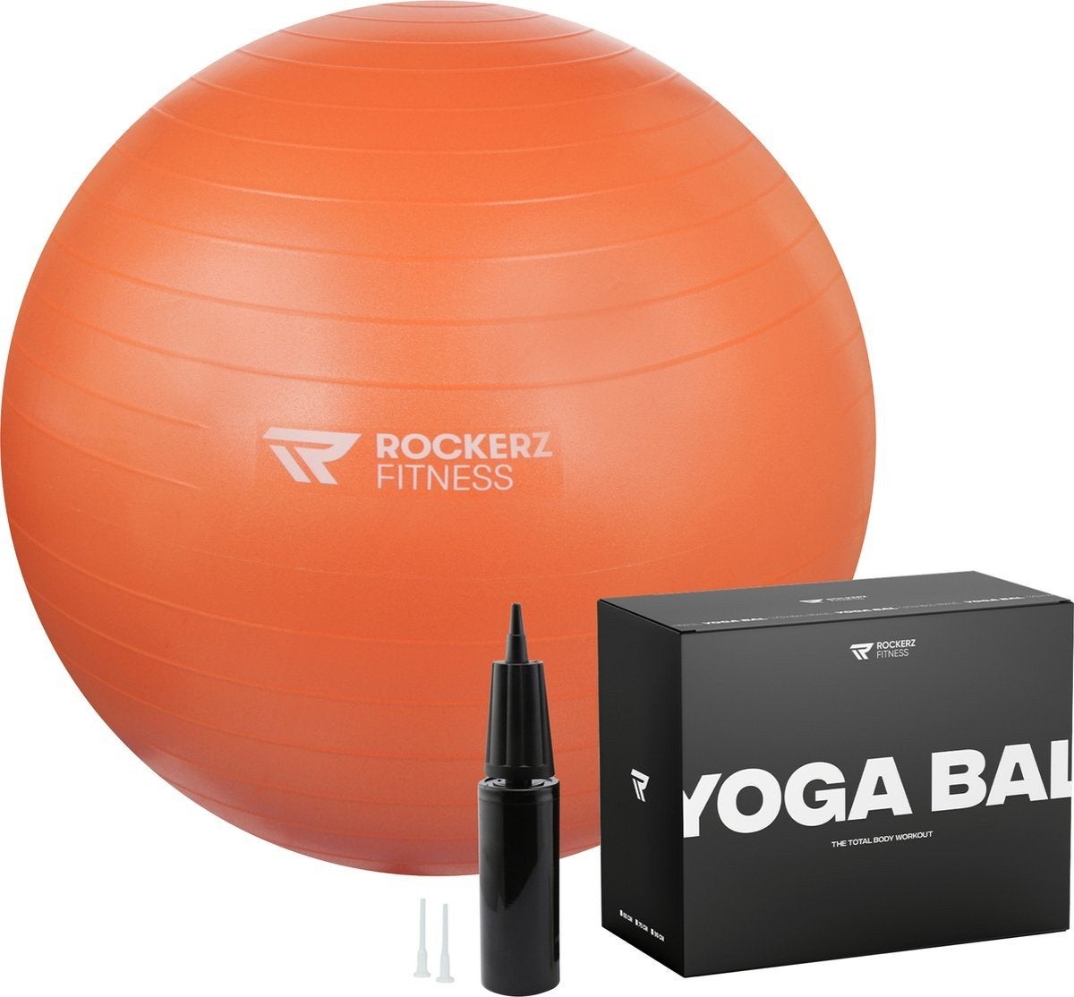 Nieuw in doos - Rockerz Fitness Yoga Bal 75 cm Oranje - Incl, Ophalen of Verzenden, Nieuw