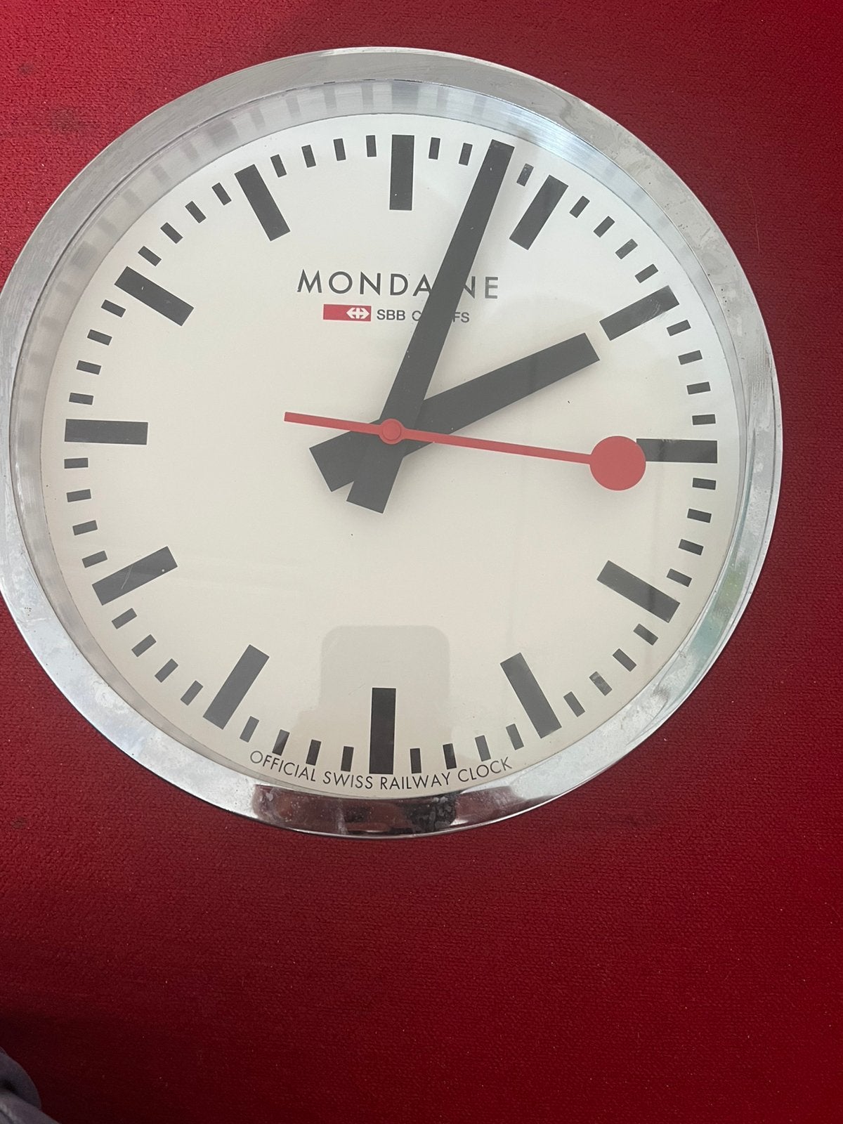 Klok official swiss railway clock Zwiserland, Ophalen, Zo goed als nieuw, Wandklok