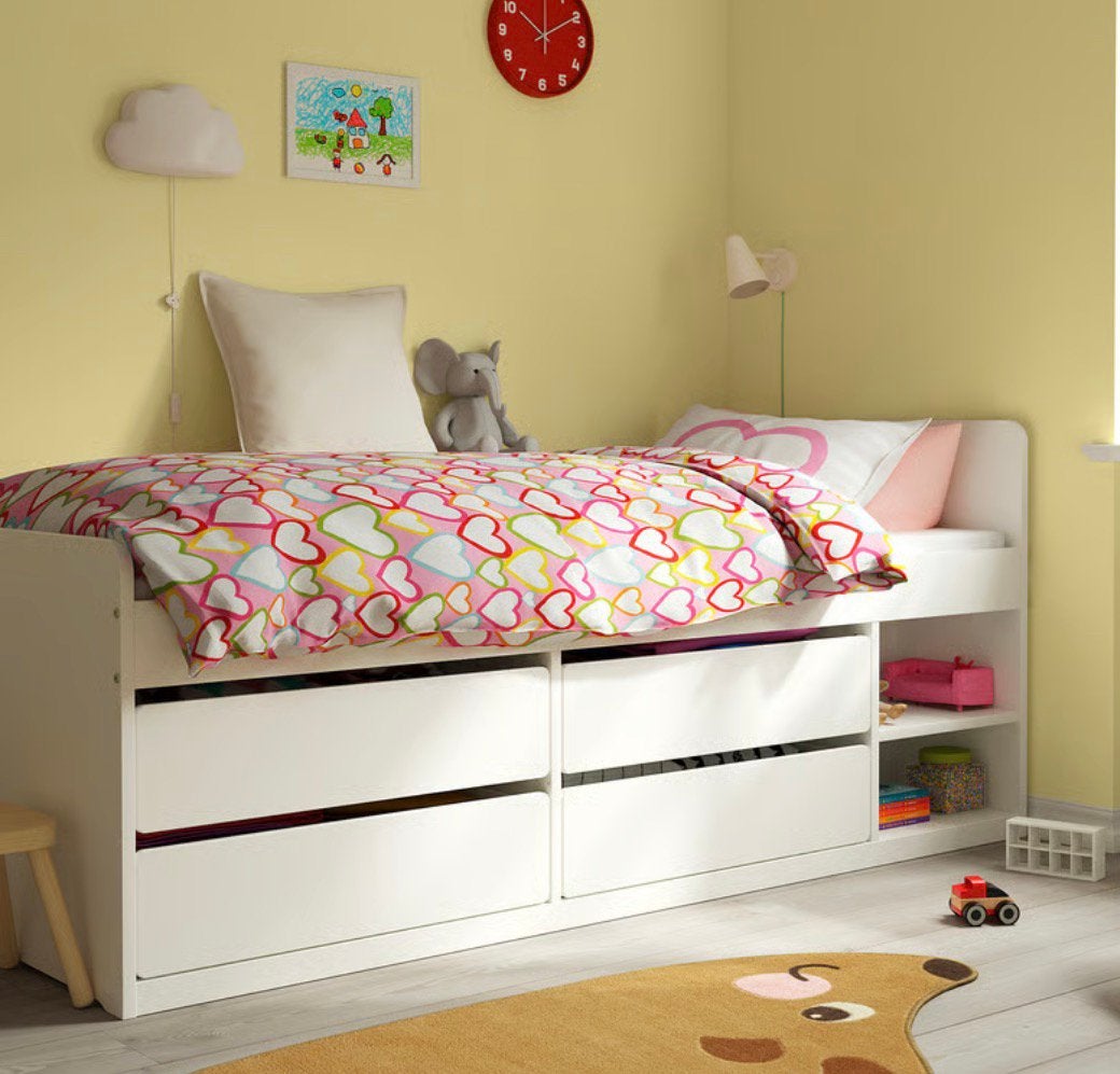 IKEA SLÄKT bed 90x200 met lattenbodem, Kinderen en Baby's, Ophalen, 85 tot 100 cm, Zo goed als nieuw, Lattenbodem