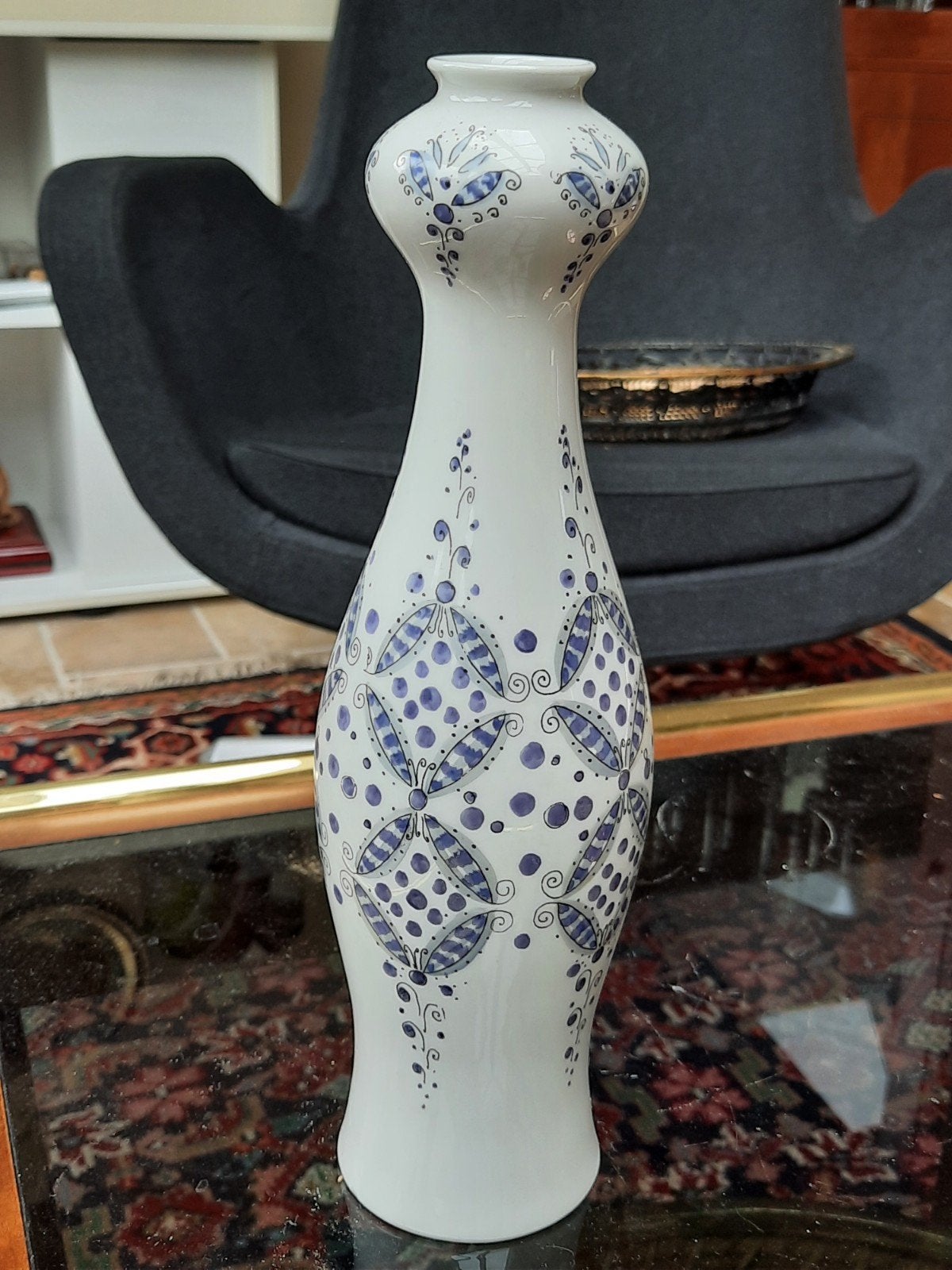 Keramieke vaas 29 cm Wallendorf Porcelein vintage, Met patroon/structuur, 30 cm, Ophalen of Verzenden, Zo goed als nieuw