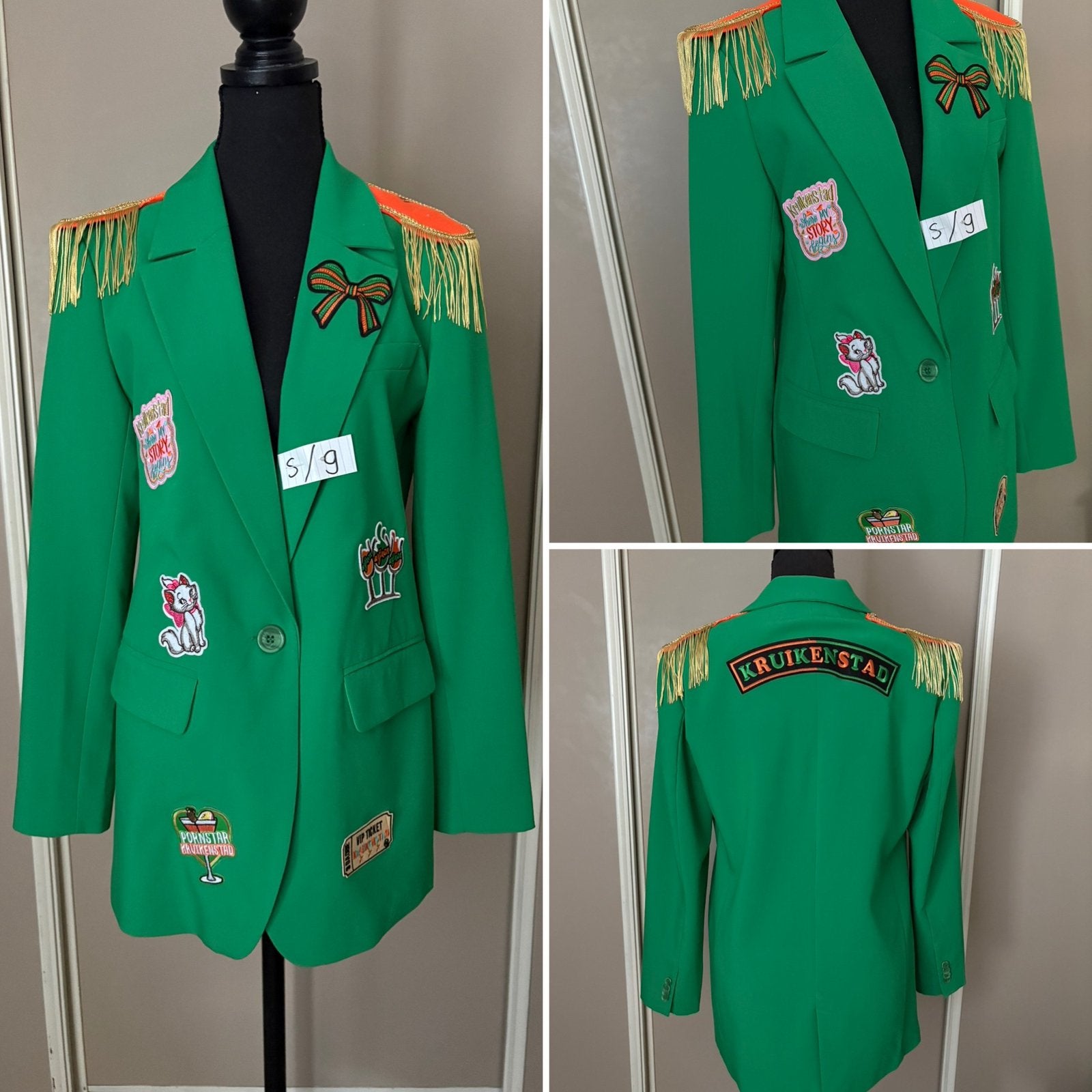 (9) Kruikenstad Colbert/Jas maat S epauletten emblemen, Kleding | Dames, Carnavalskleding en Feestkleding, Ophalen of Verzenden