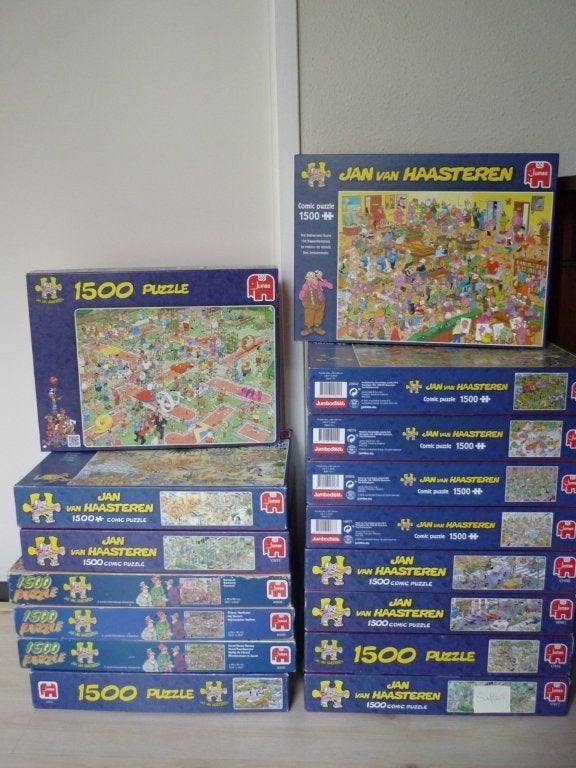 Diverse Jan van Haasteren puzzels 1500 stukjes COMPLEET!, Ophalen of Verzenden, 500 t/m 1500 stukjes, Zo goed als nieuw, Legpuzzel