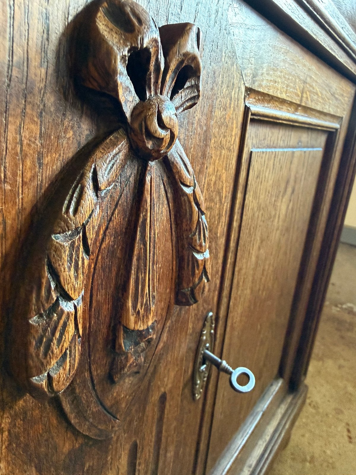 Vintage houten commode eik met wit marmeren blad, Ophalen, Gebruikt