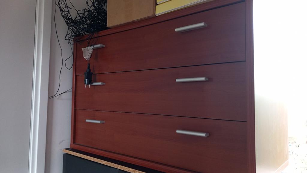 Commode met 3 lades - Donkerbruin, Huis en Inrichting, Kasten | Boekenkasten, Gebruikt, 50 tot 100 cm, Minder dan 100 cm, 25 tot 50 cm